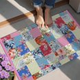 thumbnail image 4 of Bohemian Floral Patchwork Non-Slip Entryway Door Mat,Boho Indoor Decor Durable Low Plush Door Mat,Washable Welcome Rug for Patio Hallway Home Decor 20x32 Inches, 4 of 7