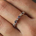 thumbnail image 3 of Opal and Blue Sapphire Full Eternity Ring, Round Bezal set Gemstone Ring, Gift for Womens, Milgrain Wedding Jewelry, Annivarsery Rings, Chirstmas Jewelry., 3 of 4
