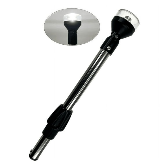 Pactrade Marine Boat Nature White LED All Round Navigation Pole 10-30V 1W 2NM CE RoHS SS Approved IP:65 120LM Locking Collar Plug-In Light (12")
