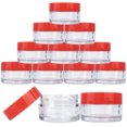 thumbnail image 3 of Beauticom 240 Pieces High Quality 20G/20ML Clear Round Acrylic Cosmetic Product Sample Travel Jars with Flat Top Lids (Red), 3 of 5