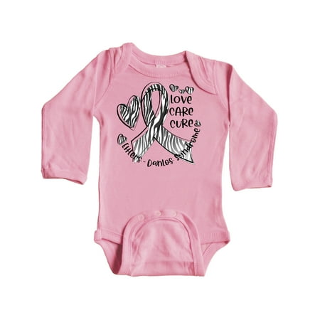 

Inktastic Love Care Cure Ehlers-Danlos Awareness Zebra Ribbon Gift Baby Boy or Baby Girl Long Sleeve Bodysuit