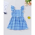 thumbnail image 4 of 2T Baby Girls Dress 3T Girls 2PCS Sleeveless Dress Toddler Girls Plaid Dress Toddler Girls Summer Floral Dress Blue, 4 of 10