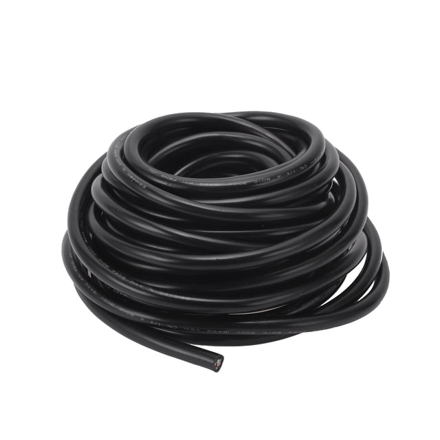 Cables eléctricos únicos para automóviles, cable de alimentación de 30 pies, negro TC, 1 pieza, 18AWG, 6 conductores, completamente aislado y con chaqueta de tacto suave, universal