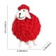 thumbnail image 3 of Boho Lint Sheep Ornament Easter Lamb Decor - Handmade Spring Tabletop Accent, Polyester Figurine, Pink/White/Red/Khaki, 4.33in Rustic Home Decoration Gift, 3 of 6