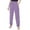 Purple, variant on JIKNTTR Linen Pants Women Wide Leg Ladies Summer Elastic High Waist Solid Color Linen Wide Leg Loose Pants Leisure Beach Yoga Pant