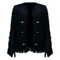 thumbnail image 5 of iHPH7 Fuzzy Cardigans for Women Going Out Jackets for Women Fringe Cardigan for Women Womens Jacket Womens Jackets Dressy Casual Outerwear Fall Outfits Black L, 5 of 6