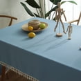 thumbnail image 4 of Enova Home 54" x 78" High Quality Rectangle Cotton and Linen Tablecloth (Blue), 4 of 5