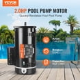 thumbnail image 2 of VEVOR 2 HP Pool Pump Motor, 56Y Frame, 230V (7.8 Amps) 3450 RPM, 60Hz, 1.3 Service Factor, 50μF/250V Capacitor, CCW Rotation Square Flange Replacement Motor, 2 of 9