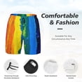 thumbnail image 5 of Sigee Rainbow Colored Print Mens Swim Trunks with Compression Liner Quick Dry Swim Stretch Beach Shorts with Pockets,S-3XL, 5 of 7