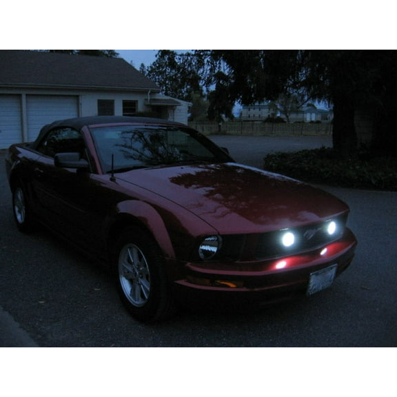 For The Ford Mustang Blue LED GT Grill Driving Fog Lamps Lights Kit ( all years )