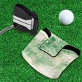 thumbnail image 5 of Haosy Green Auspicious Clouds Golf Mallet Putter Cover Strong Magnetic Leather Golf Club Headcover Closure, 5 of 7