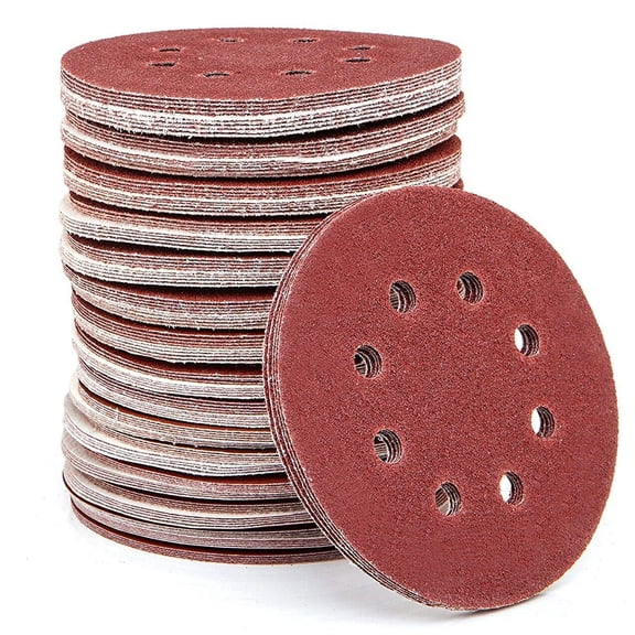 SATC 150Pcs 5"(125mm) 8-Hole Sanding Discs Hook and Loop Multi-Grit 60-600 Assorted for Polishing