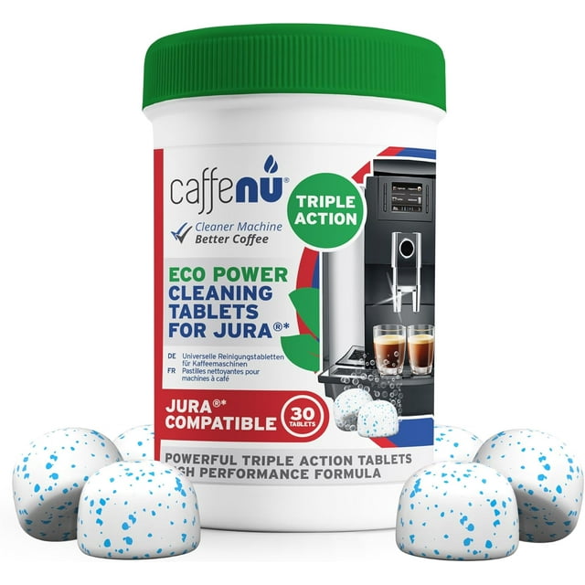 WWS-Jura Compatible Cleaning Tablets. 30 Tablets Cleaning. Coffee Cleaning Tablets - Cleans Internal Parts, Portafilter, Inaccessible Areas. Use On All Home & Pro Jura Coffee Machines.