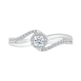 thumbnail image 2 of DGOLD Bague Mode Tourbillon Diamant Blanc Rond en Or Blanc 10kt (1/4 cttw), 2 of 4