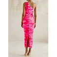 thumbnail image 3 of PRETTYGARDEN Women's One Shoulder Bodycon Dress Summer 2025 Printed Ruched Party Cocktail Fitted Long Dress, 3 of 8