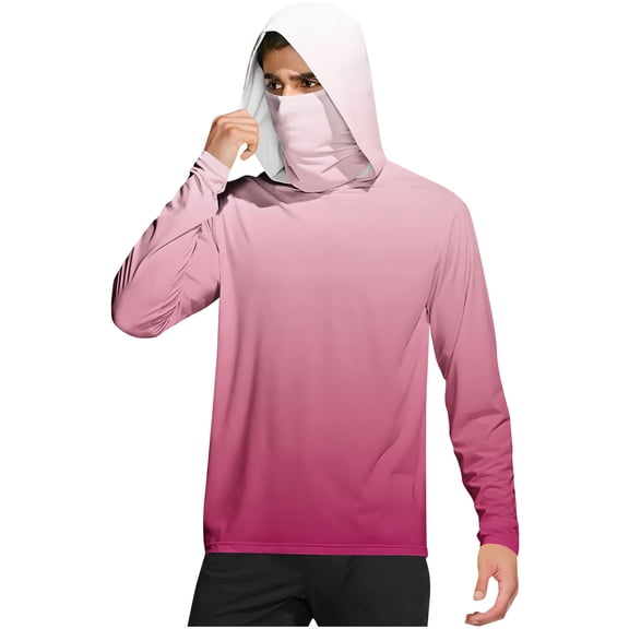 Hoodies for Men Sun Hoodie Shirt - UPF 50 UV Protection Quick Dry Lightweight Fishing Swim Shirt Rash Guard XL