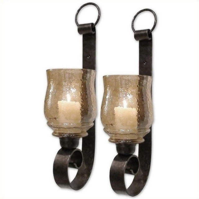 Beaumont Lane Petits Appliques Murales en Métal Bronze Antique (Ensemble de 2)