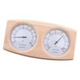 thumbnail image 3 of Termómetro higrómetro de madera 2 en 1 para sauna, doble esfera, 0-100 % de humedad, para baño de , temperatura de 10-120  degreeC, 23,5 x 13 x 3 cm, 3 of 9