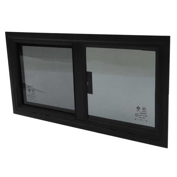 RV Window, Tough Deformation Proof RV Slid Window Tinted Tempering Glass 550x260mm Aluminum Alloy Frame with  Nets for Campervan