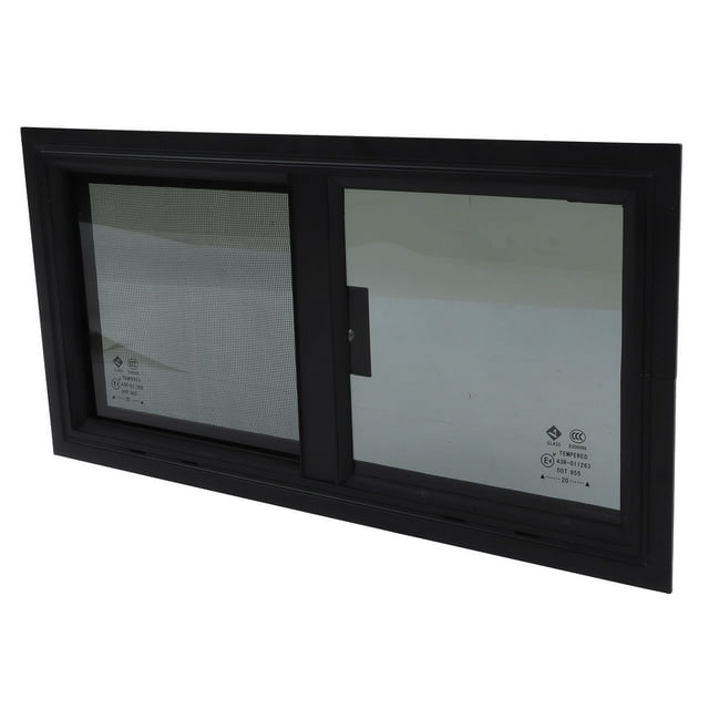 RV Window, Tough Deformation Proof RV Slid Window Tinted Tempering Glass 550x260mm Aluminum Alloy Frame with Nets for Campervan