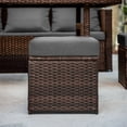thumbnail image 5 of Hearth & Harbor 7 Piece Outdoor Furniture Set, Wicker Outdoor Sectional Dining Set with 10 Seats and Patio Table, Brown with Gray Cushions, 5 of 7