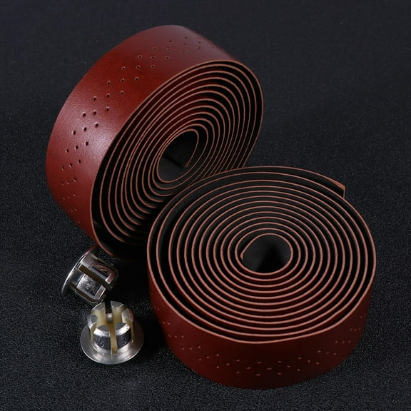 LIFKOME  Handlebar Tape PU Leather Bike Strap Bicycle Grip Strips Brown