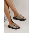 thumbnail image 4 of Women Buckle Decor Footbed Sandals  Flatform Fashion Sandals, 4 of 7