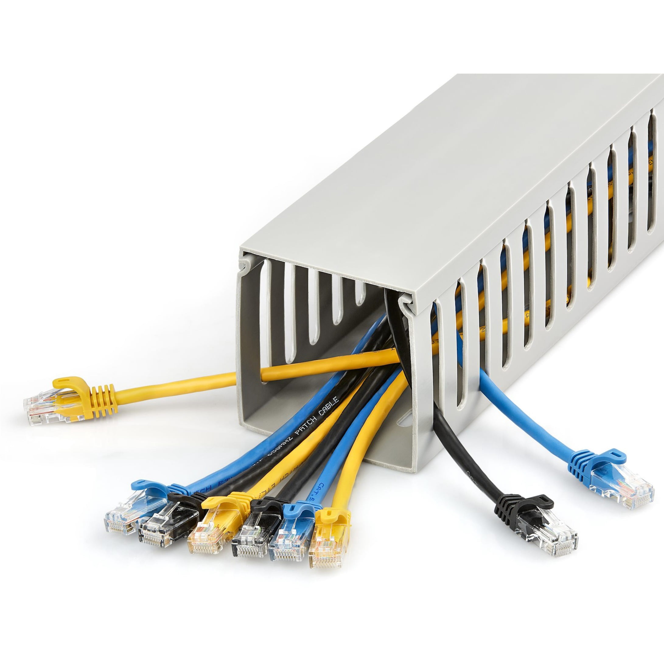 Startech Cable Management Raceway w/Parallel Slots 78in - Network Cable Hider Kit - Slotted Wire Duct System - Cord Concealer UL - Cable management raceway to organize network/power cords - Solid Sing