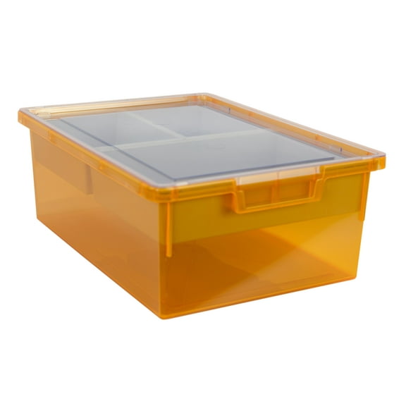 Bin/ Tote/ Tray Divider Kit - Double Depth 6" Bin in Neon Orange - 3 pack