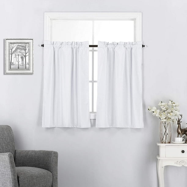 Short Window Curtains Tiers For Kitchen Insulated 100 Blackout 36 Inch Length Bathroom Basement White Com Blackout Curtains 36 Inch Length For, Short Length Curtains