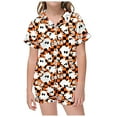 thumbnail image 1 of WEAIXIMIUNG 2 Piece Sets Pajamas For Kids Children Graphic Print Short Sleeve Button Shirt Shorts Pajama Set 6-7 Years, 1 of 5