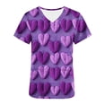 thumbnail image 5 of VKOYWKM Valentines Day Shirts for Women Scrub Tops Cute Heart Print V Neck Nurse Uniforms Short Sleeve Loose Fit Valentine Working Uniform with Pockets, 5 of 5