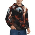 thumbnail image 2 of Pofeuu Red Panda Autumn Branches Print Mens Casual Hooded Collar Drawstring Hoodies Pullover Sweatshirts Casual Long Sleeve Shirts-X-Large, 2 of 7