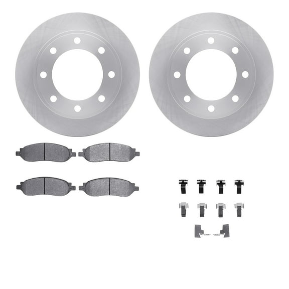 Dynamic Friction Company Rear Brake Rotors with Heavy Duty Brake Pads includes Hardware 6212-99604