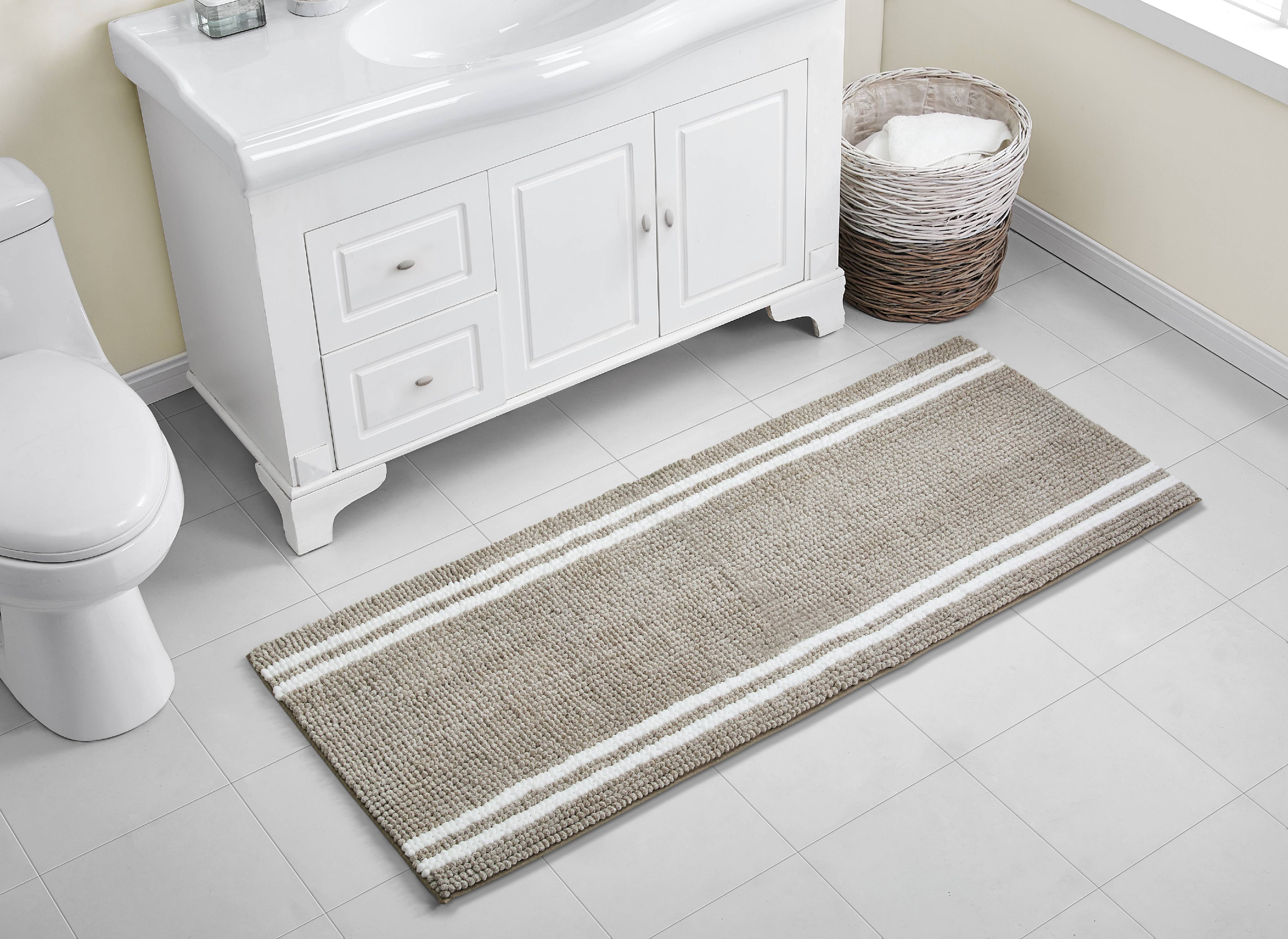 VCNY Home Hotel Stripe Noodle Bath Runner, 24 x 60, Beige