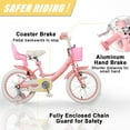 thumbnail image 5 of Glerc Maggie 16 inch Kids Girls Bike for Ages 4-7 Years Child, Pink & White, 5 of 14
