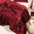 thumbnail image 6 of DecorAvenue Ultra-Luxe Crushed Velvet Pillow Shams Covers Set of 2 No Filler Included Size 20 x 30 Inches Maroon Color, 6 of 6