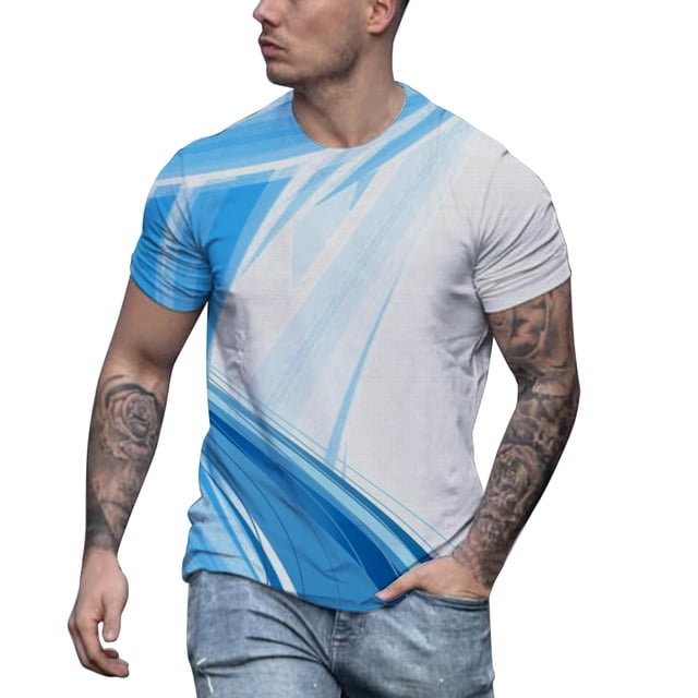 BOBOGOJP T-Shirt Homme Coupe Régulière Col Rond Manches Courtes Haut Chandail (Blanc,5TG)