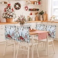 thumbnail image 2 of Christmas Chair Covers Set of 4 Xmas Gnome Truck Pine Tree Leaf Animals Blue Snow Chair Back Covers Stretch Removable Washable Slipcovers Protector for Dining Room Kitchen Party Decor, 2 of 5