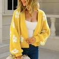 thumbnail image 6 of Odeerbi Fall Sweaters for Women 2025 Fashion Casual V-Neck Long Sleeve Autumn Sweater Cardigan Blouse Button Pullver Tops Yellow, 6 of 9