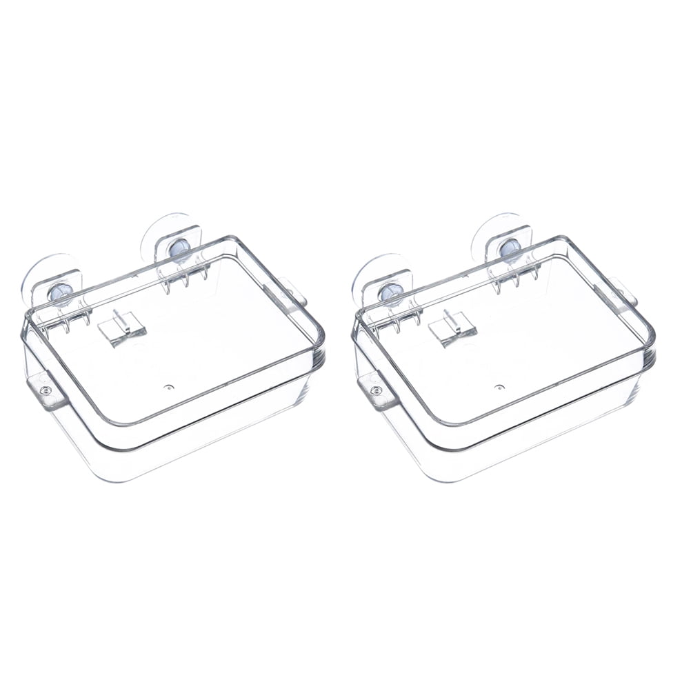 Phenofice 2Pcs White Reptile Supplies Plastic Feeding Bowl Creative Design Easy to Install
