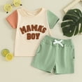 thumbnail image 2 of Bagilaanoe 2pcs Toddler Baby Boy Shorts Set Short Sleeve Letter Embroidery T Shirt Tops + Shorts 6M 12M 18M 24M 3T Kids Casual Summer Clothes, 2 of 8