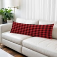 thumbnail image 2 of Red Black Buffalo Plaid Body Pillow Covers, Black Red Checkered Soft Breathable Throw Pillow Cases with Invisible Zipper, Decorative Pillowcase Pillows Protectors for Sofa Bed Couchair 20"x54", 2 of 9