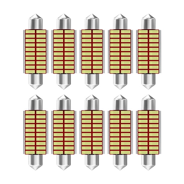 10 luces LED para interior de coche, luces traseras de cabina, bombillas para lámpara de techo interior, luz de techo 39mm