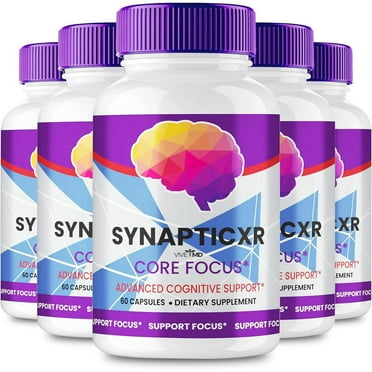 Synaptic XR Core Focus Capsules, SynapticXR Brain Supplement Memory and Focus (5 Pack)