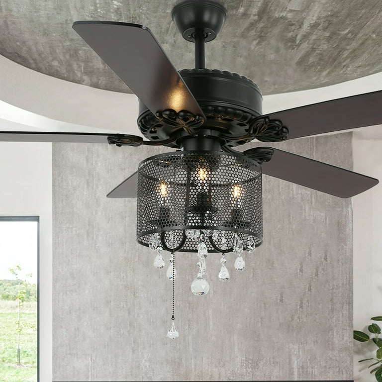 Indoor Crystal Ceiling Fan Light Kit