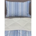 thumbnail image 3 of Nordic Comforter & Sham Bedding Set, Vertical Geometric Pattern Scandinavian Style Chevron Zigzag Lines Flowers, 3 pcs Duvet Set Microfiber Filling Quilt, 5 Sizes, Pale Blue and Blue, by Ambesonne, 3 of 4