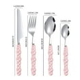 thumbnail image 2 of tzyudk 4-piece Set Handle Stainless Steel Tableware Dessert Salad Spoon Fork Handle Steak Knife Fork Spoon Tea Spoon Affordable Useful Pink Stainless Steel, 2 of 2