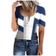 thumbnail image 1 of Fiudx Tops para Mujer Camiseta Holgada de Manga Corta con Botones y Cuello Redondo para Mujer, 1 of 2