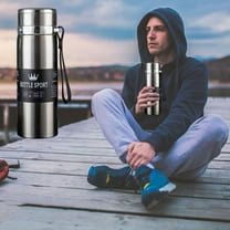 Gnmfd Insulated Travel Mug 34oz, Stainless Steel Vacuum Flask Portable Thermal Bottle with Handle for Outdoor Camping Car Office Gift